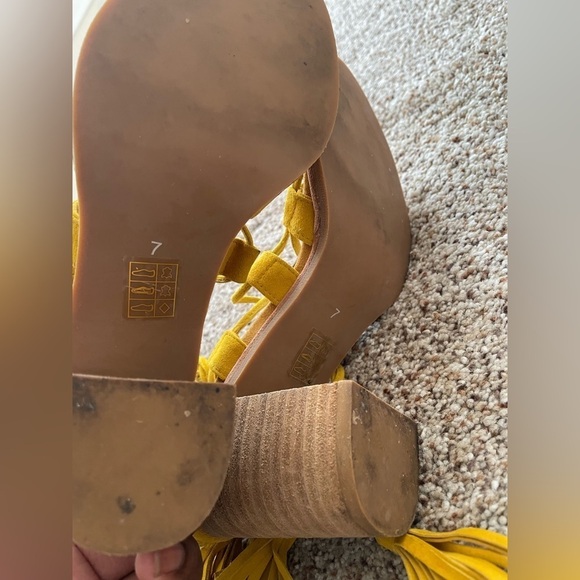 Jeffery Campbell Linares Mustard Suede Shoes Size 7 - Picture 8 of 8